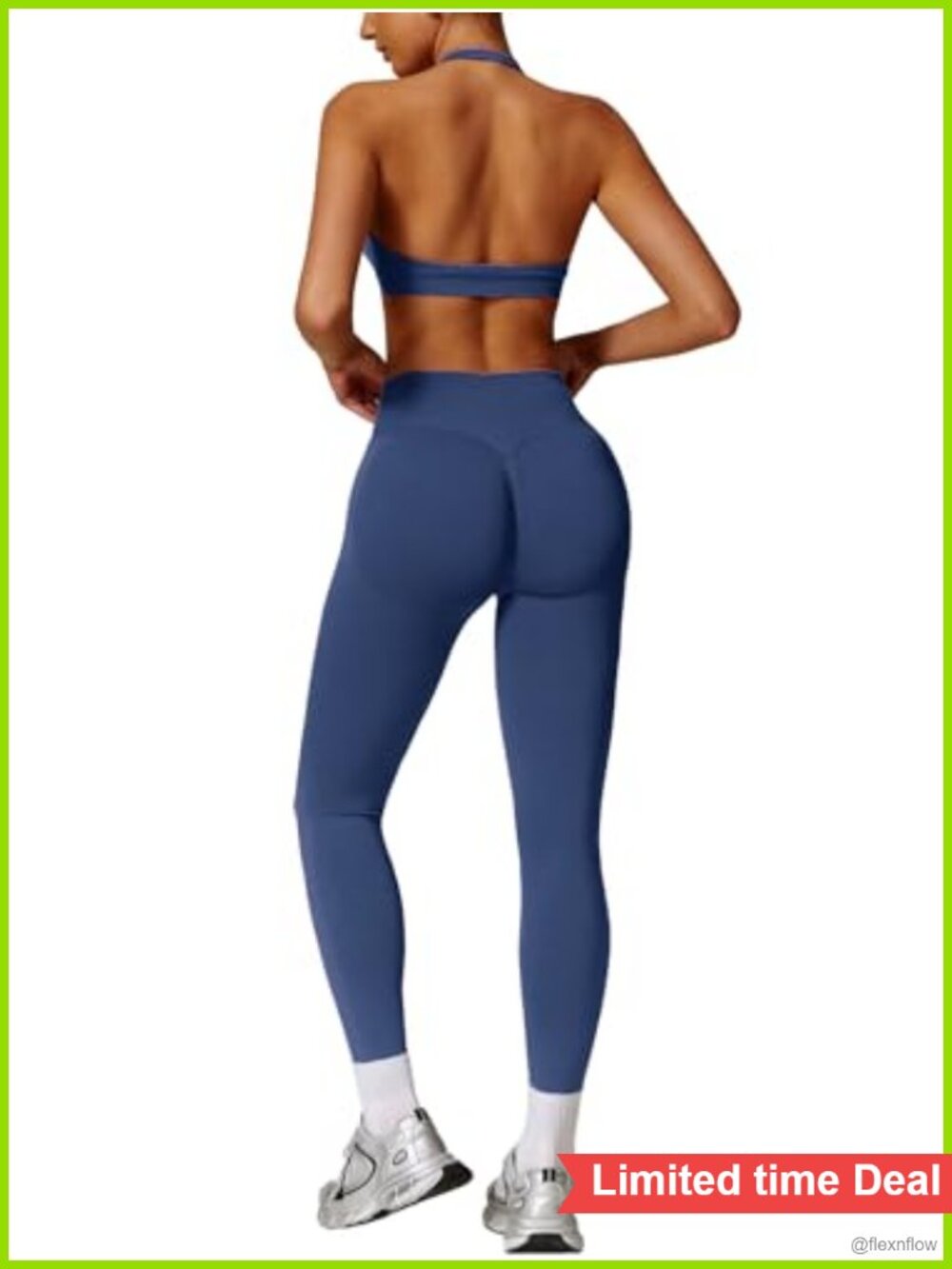 Seamless Scrunch Butt Lifting Leggings & Halter Sports Bra 2 Piece Workout Set